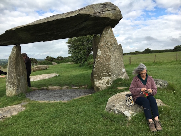 Lea at Pentre Ifan stone burial site (3500 BCE) in Wales