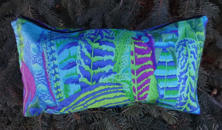 Blue feathers flat bottom bag for mahjong tiles, makeup, toiletries, 