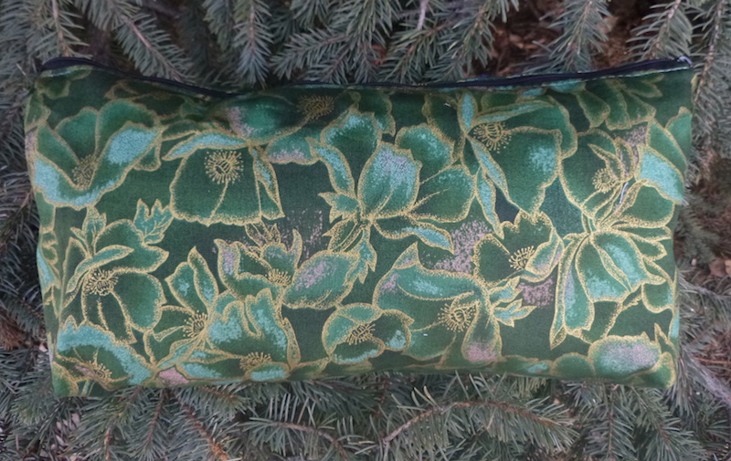 Japanese magnolias flat bottom pouch for mahjong tiles, 