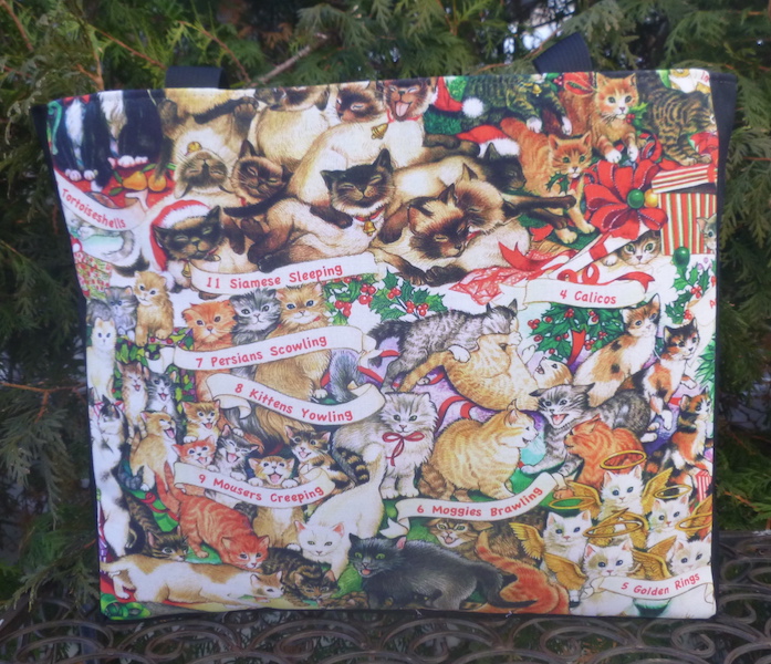 12 Days of Christmas tote with cats
