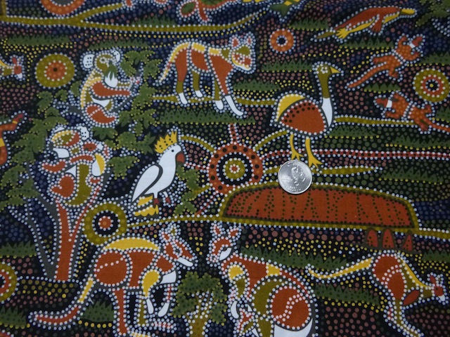 Aboriginal Animals fabric for bags