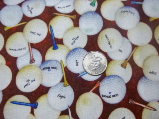 Golf fabrics for custom made bags at Zoe's Bag Boutique