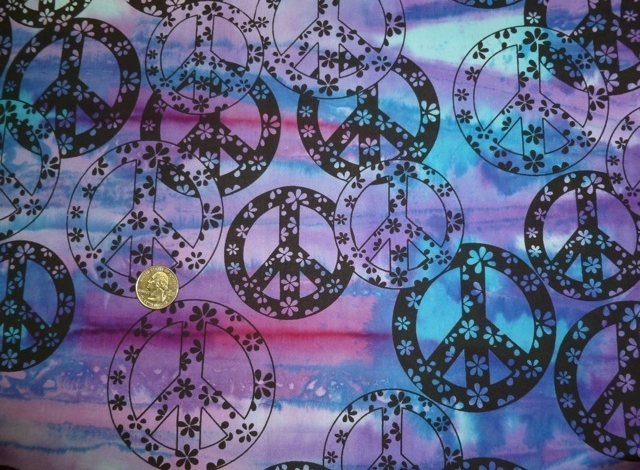 Peace fabrics for custom bags at Zoe's Bag Boutique