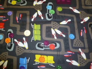 Bowling fabrics for custom bags at Zoe's Bag Boutique