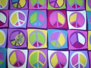 Peace fabrics for custom bags at Zoe's Bag Boutique