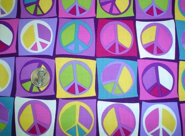 Peace fabrics for custom bags at Zoe's Bag Boutique