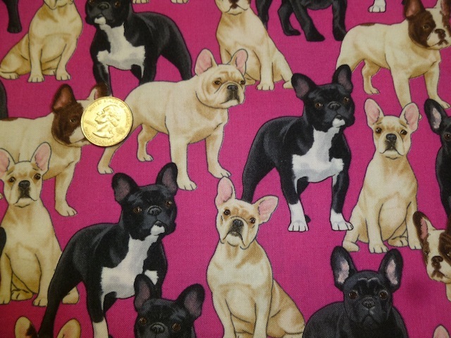 French Bulldogs fabric for custom bags Zoe's Bag Boutique
