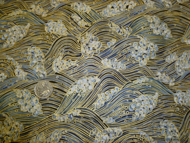Japanese waves fabric for custom bags Zoe's Bag Boutique