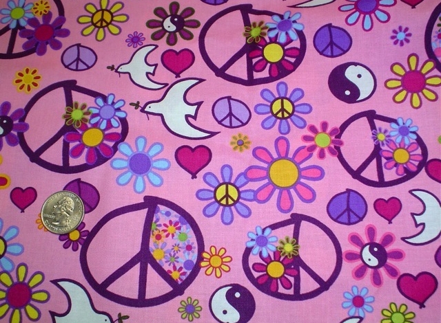 Peace fabrics for custom bags at Zoe's Bag Boutique