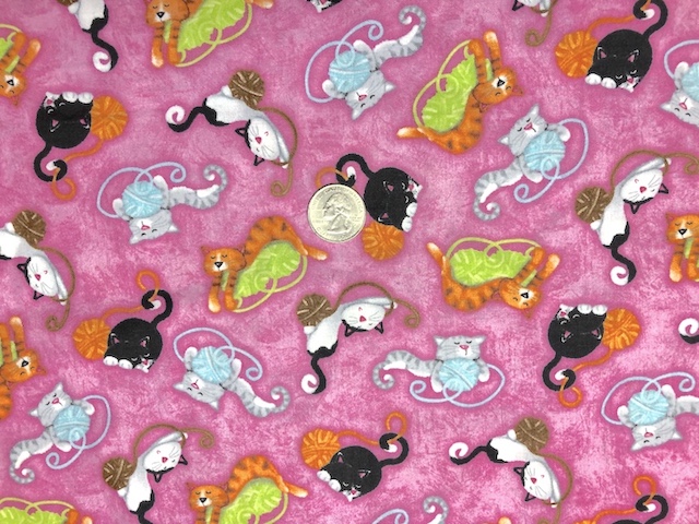 Cats and Yarn fabric for custom knitting crochet bags by Zoe's Bag Boutique