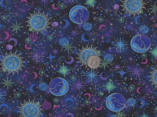 Celestial, moons, stars, planets fabrics for custom bags at Zoe's Bag Boutique