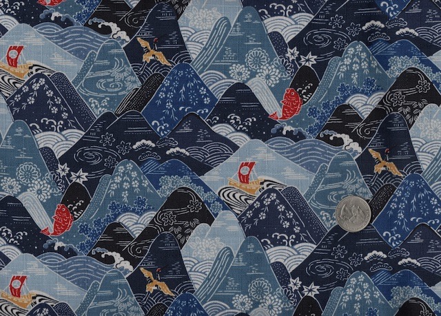 Japanese Mountains blue